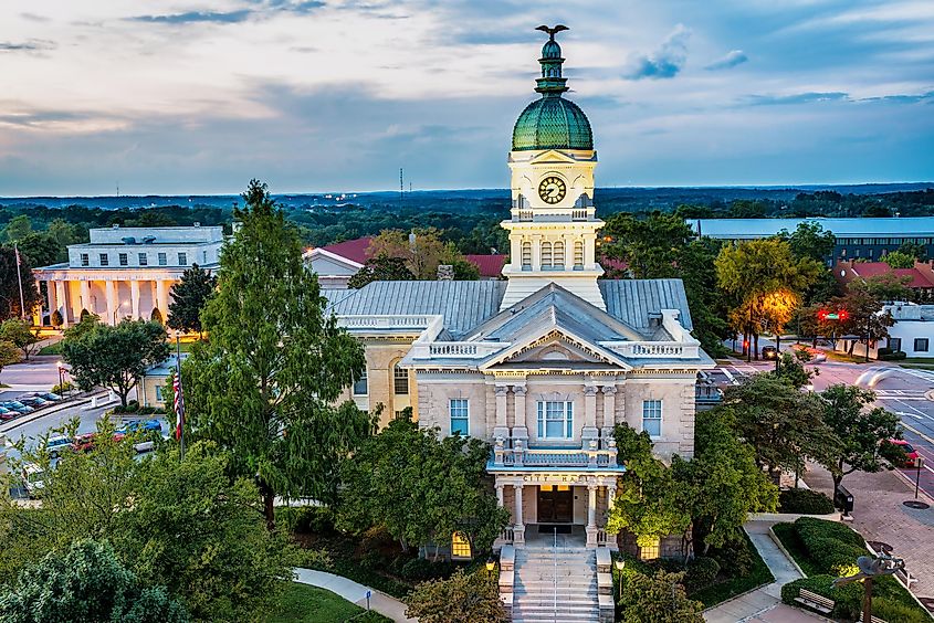 Downtown of Athens, Georgia, USA, at dusk.