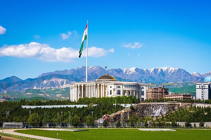 Palace of Nations and Flagpole, via Shenhav / Shutterstock.com