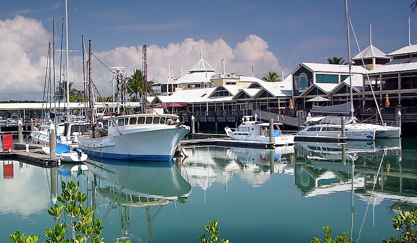 Boats in the harbor at Port Douglas, Gate to Great Barrier Reef