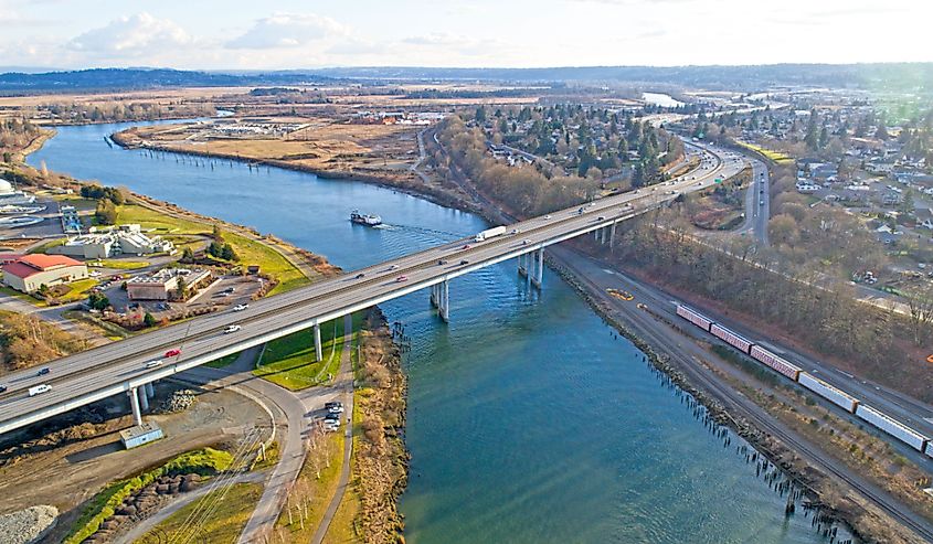 I5 Bridge over Snohomish River Everett Washington