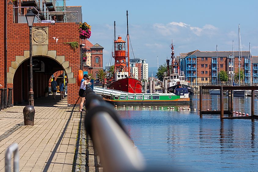 The marina in Swansea, Wales.