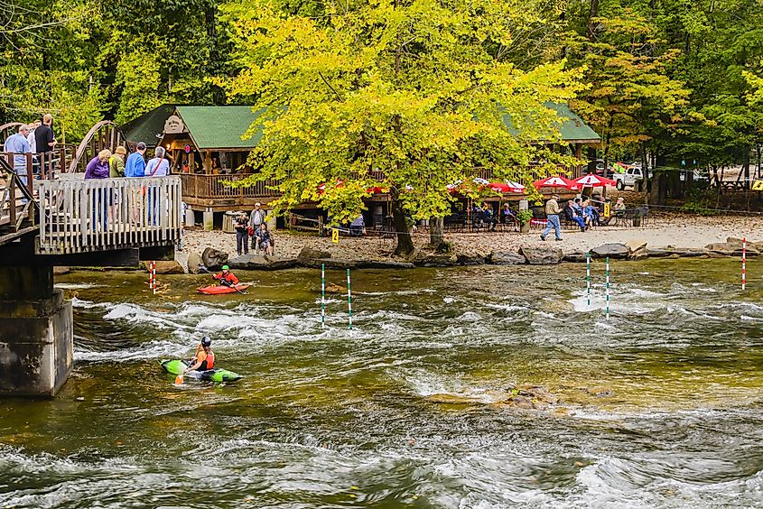 The Nantahala River at the Nantahala Outdoor Center near Bryson City, North Carolina