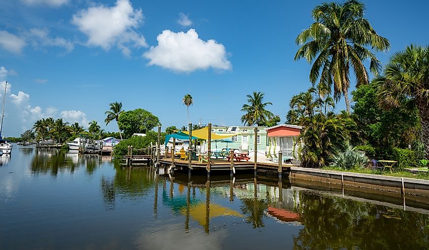 Photo of colorful waterfront homes in Matlacha Florida