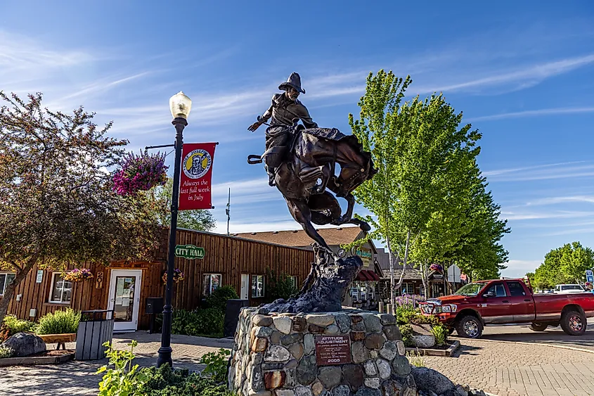 Cowboy statue in Joseph, Oregon