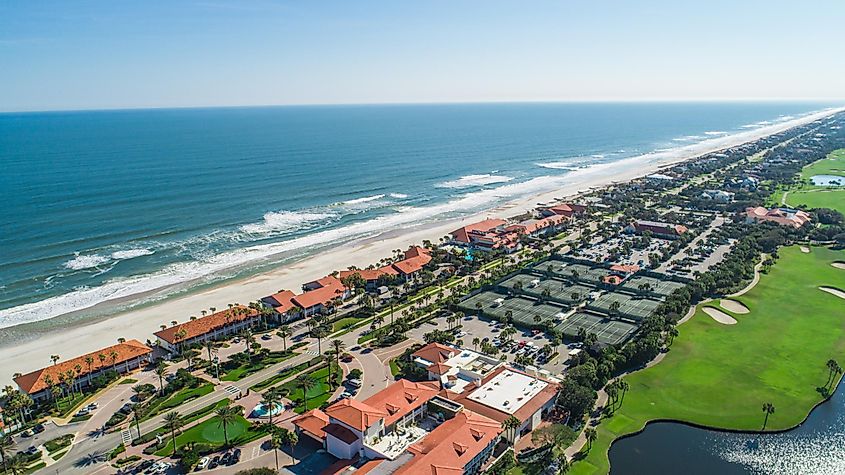 Aerial view of Ponte Vedra Beach, Florida