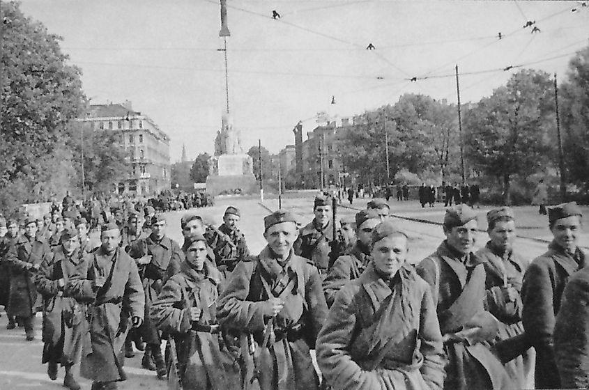 Red Army soldiers in Riga, Latvia, 1944