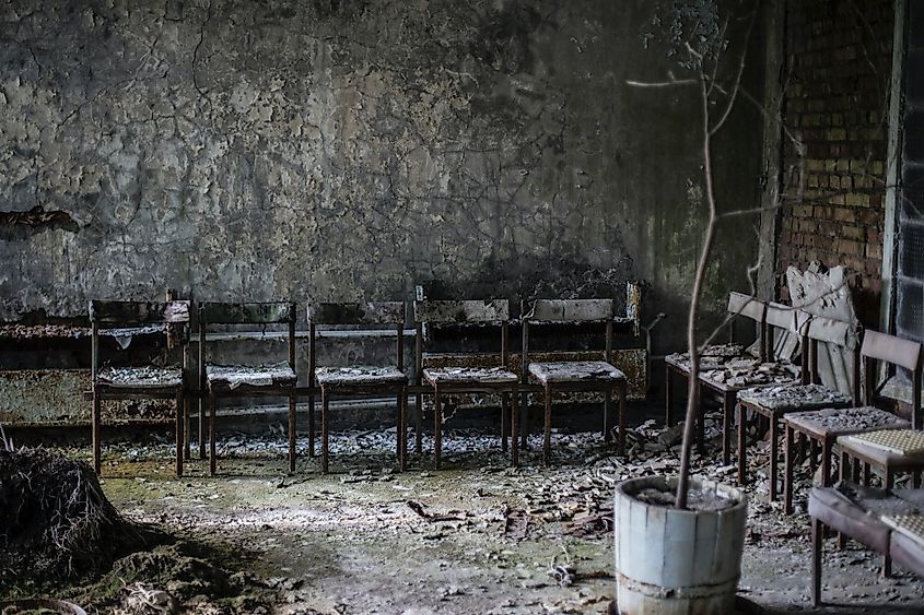 Pryp'yat, Kyiv'ska oblast, Ukraine, Brown Chairs Inside a Room