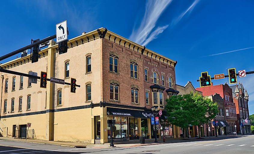 Colley Block building in downtown Cambridge, Ohio