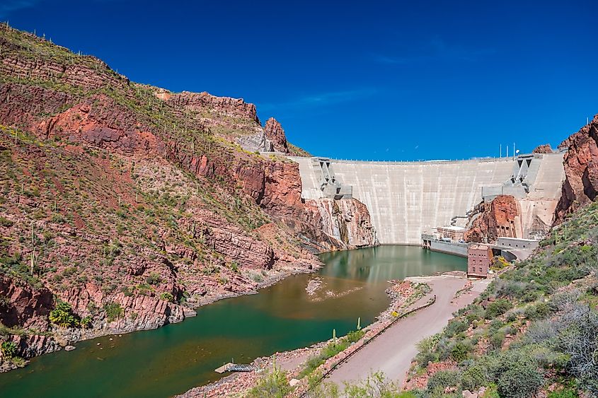 View of Theodore Roosevelt Dam on the Salt River.