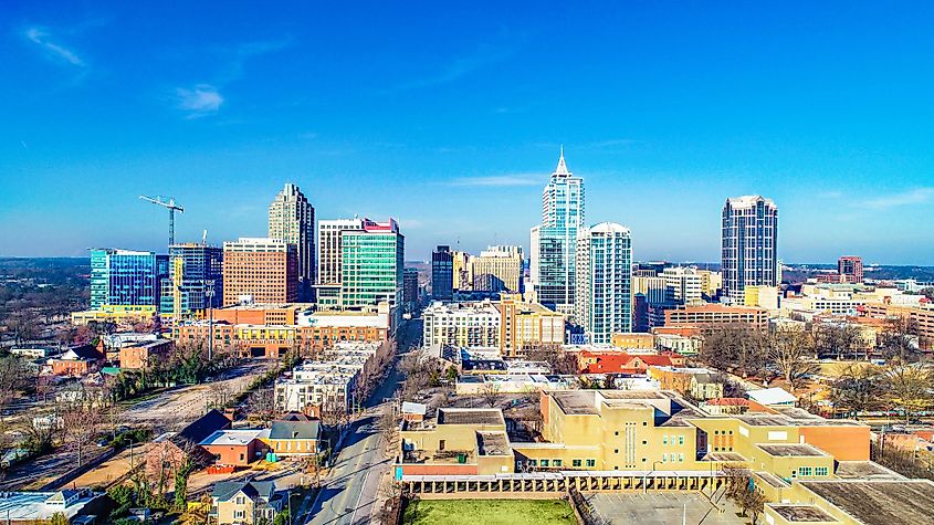 Aerial view of downtown Raleigh, North Carolina