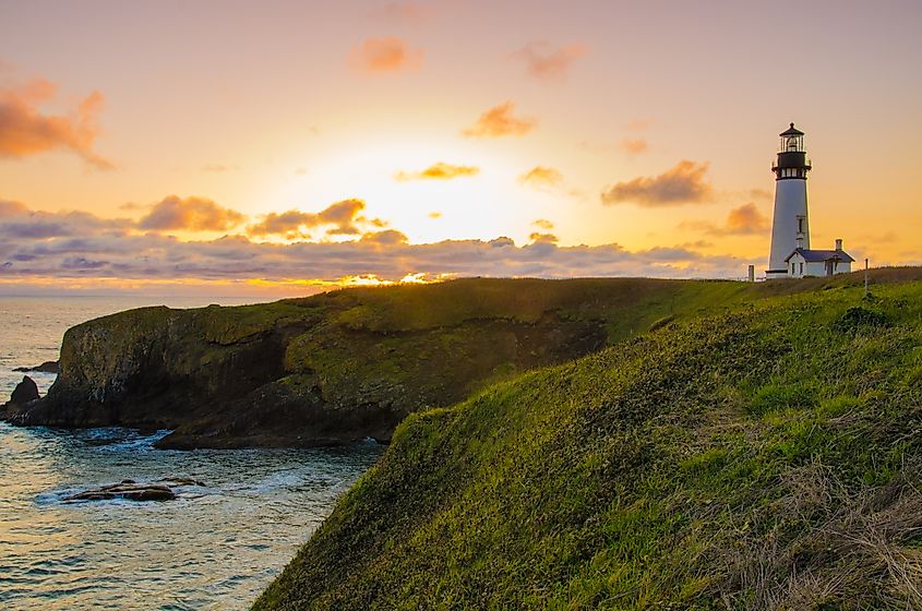 The Yaquina Head Lighthouse in Newport, Oregon.