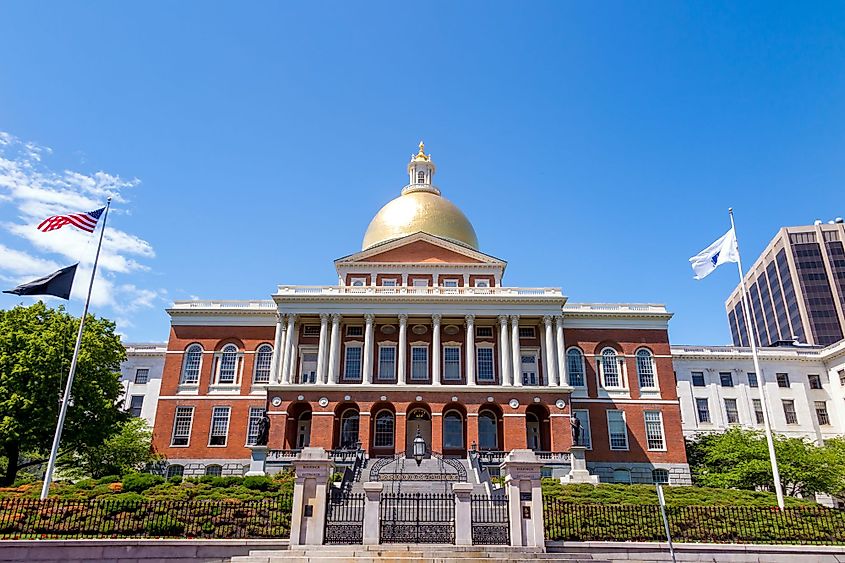 The Massachusetts State House in Boston, Massachusetts