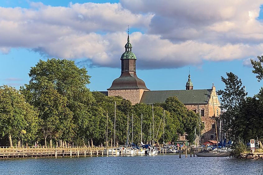 Coastal view of Vadstena Castle in Vadstena, Sweden.