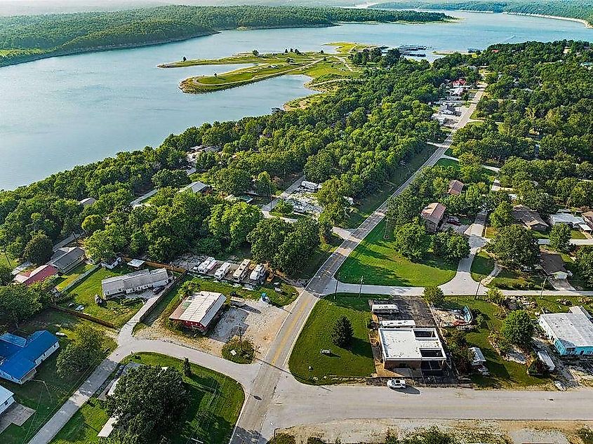 Aerial view of Diamond City, Arkansas