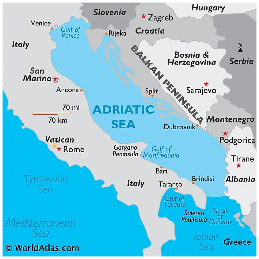 Adriatic Sea map