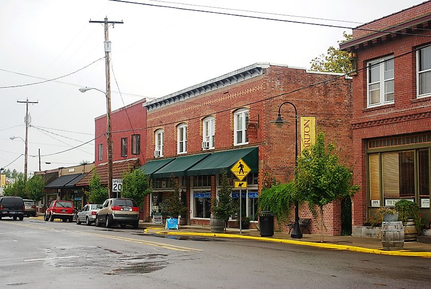 Main Street in Carlton, Oregon.