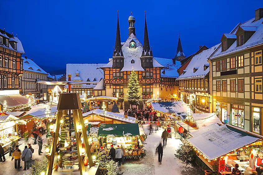 The famous idyllic Christmas Market in Wernigerode, Germany