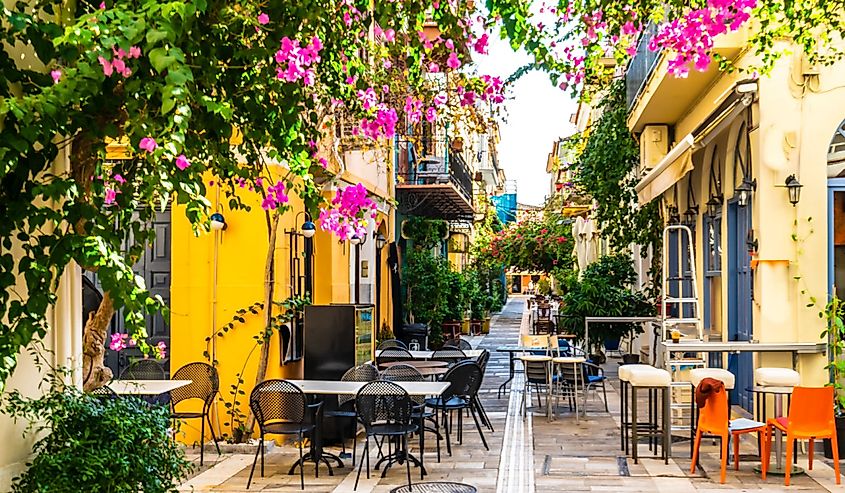 Nafplio village and street. 