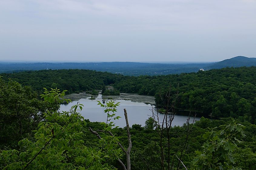 View of Wanaque Lake at Ramapo Mountain State Forest in Wanaque, New Jersey