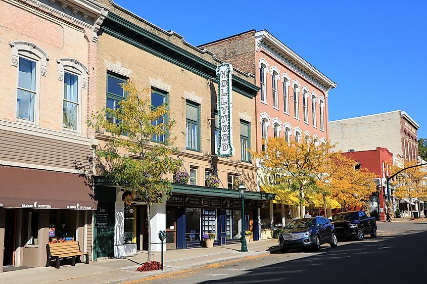 Downtown Petoskey, Michigan, in fall.