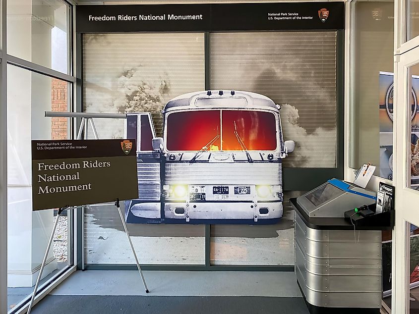 The Freedom Riders National Monument in Anniston, Alabama. Editorial credit: EWY Media / Shutterstock.com