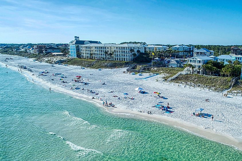 Late afternoon at Santa Rosa Beach on a sunny day, in Florida.