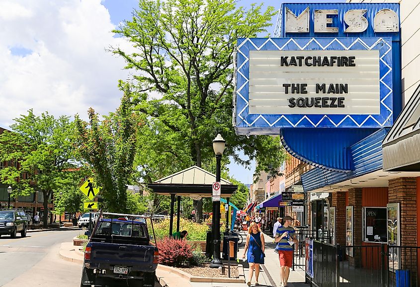 Grand Junction, Colorado. People walking on the boardwalk of the main street of the city with shopping and entertainment. Editorial credit: Michael Rosebrock / Shutterstock.com