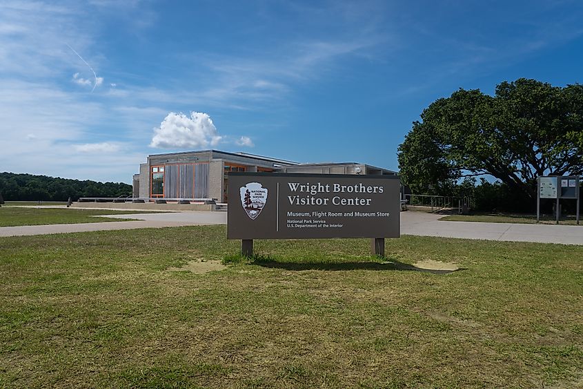 Wright Brothers National Memorial's Visitor Center in Kill Devi Hills, North Carolina.