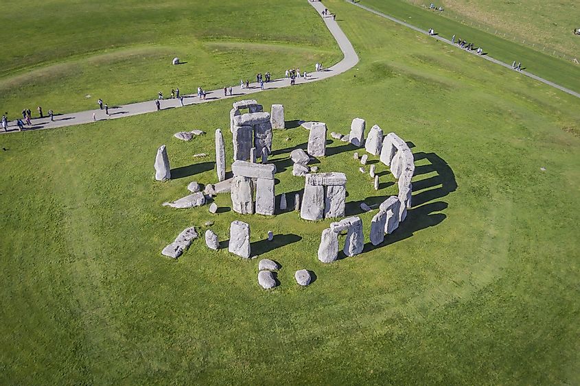 Aerial view of the Stonehenge site.