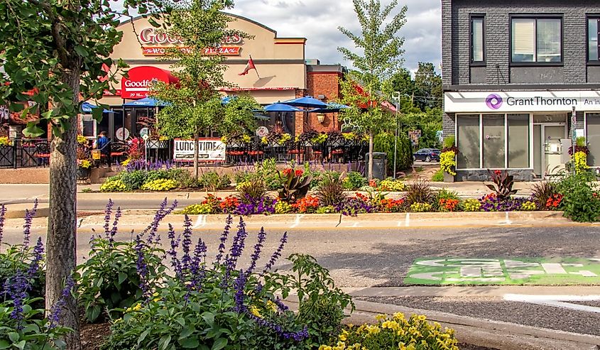Downtown street in Georgetown, Ontario.