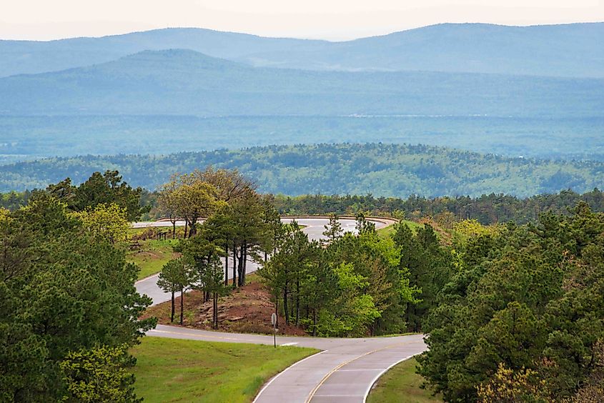 Winding Road along the Talimena National Scenic Byway.