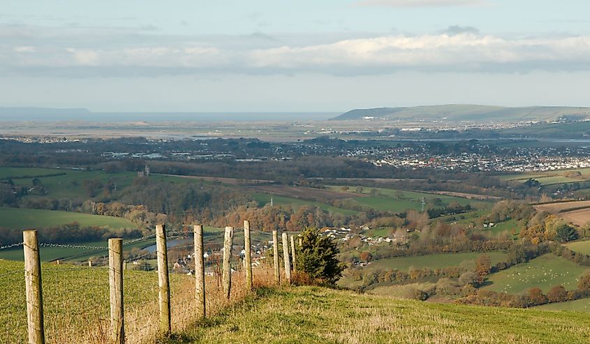 A view of Barnstaple Bay from Codden Hill, North Devon, UK