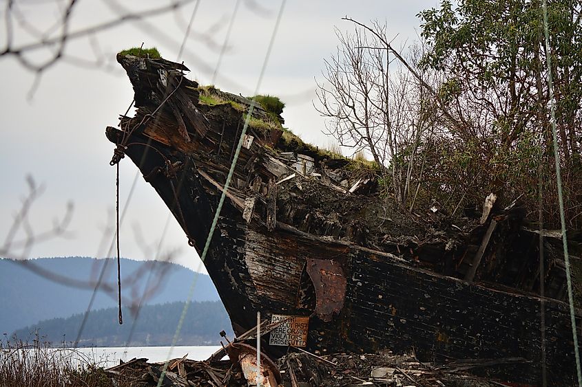 The remains of La Merced, Guemes Channel, Anacortes, Washington, U.S. 
