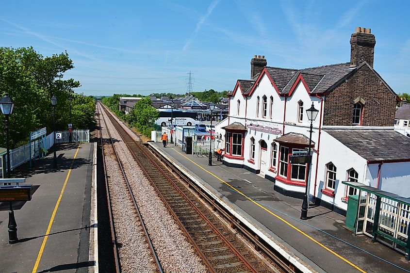 The railway station at Llanfairpwll on Anglesey in North Wales. 