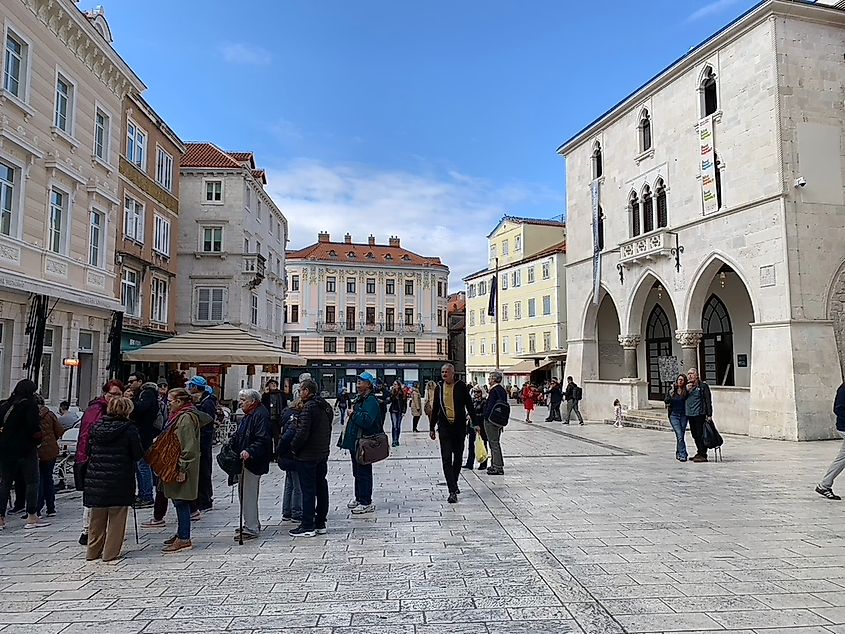 The smooth, pastel aesthetic of historic Split, Croatia.