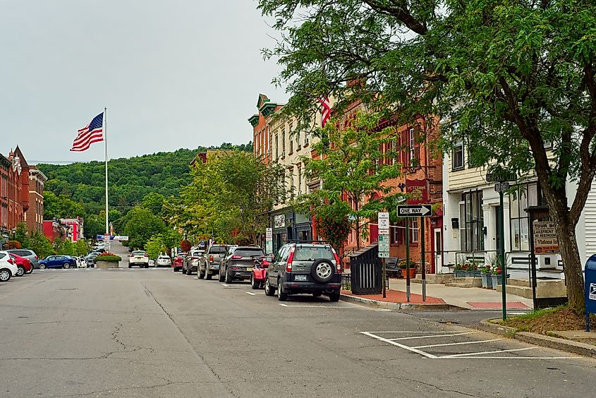 View of Main Street in Cooperstown, New York.