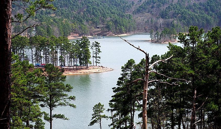 Beautiful Scenic Lake View From Mountain Trail on Lake Ouachita Arkansas