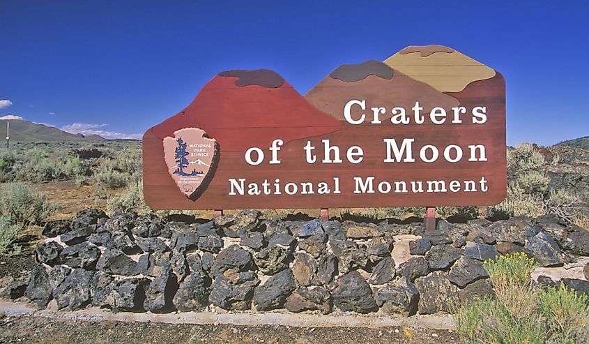 Sign for Craters of the Moon National Monument, Idaho