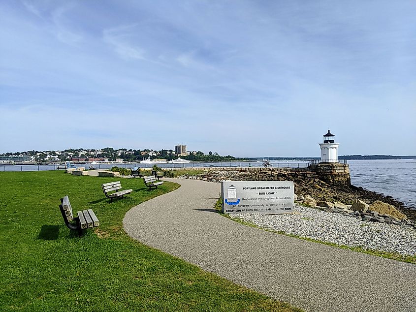 Bug Light Park and Bug Lighthouse in South Portland, Maine