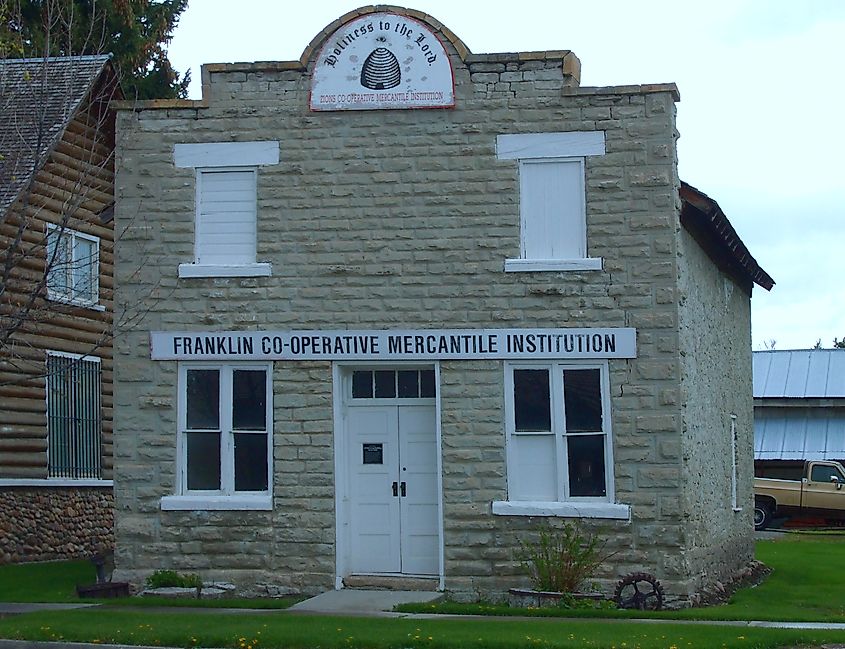 Franklin Co-operative Mercantile Institution, a historic building included in Franklin Historic Properties in Franklin, Idaho, United States. 