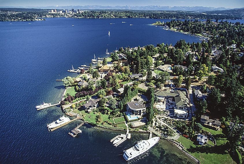 Aerial image of Mercer Island, Seattle, Washington