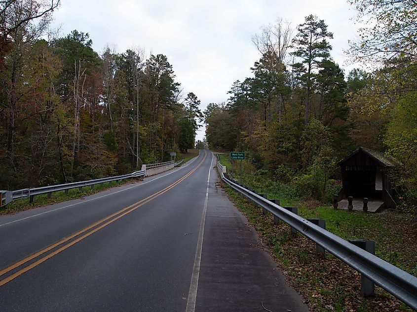 Route in Uwharrie National Forest in North Carolina.