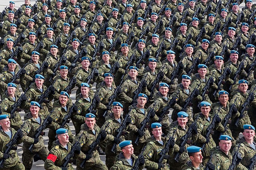 General rehearsal of the military parade of the 72nd anniversary of the Victory in the great Patriotic war.