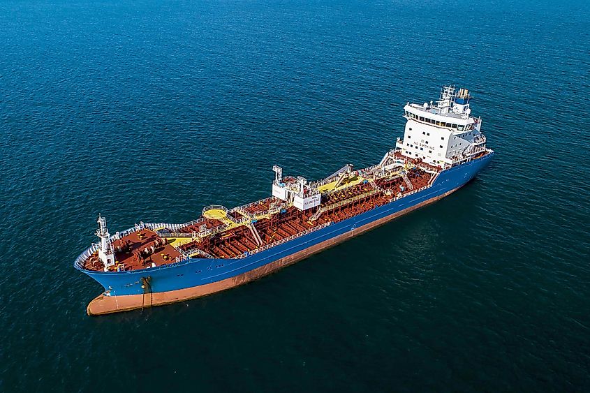 Oil tanker in the Irish Sea