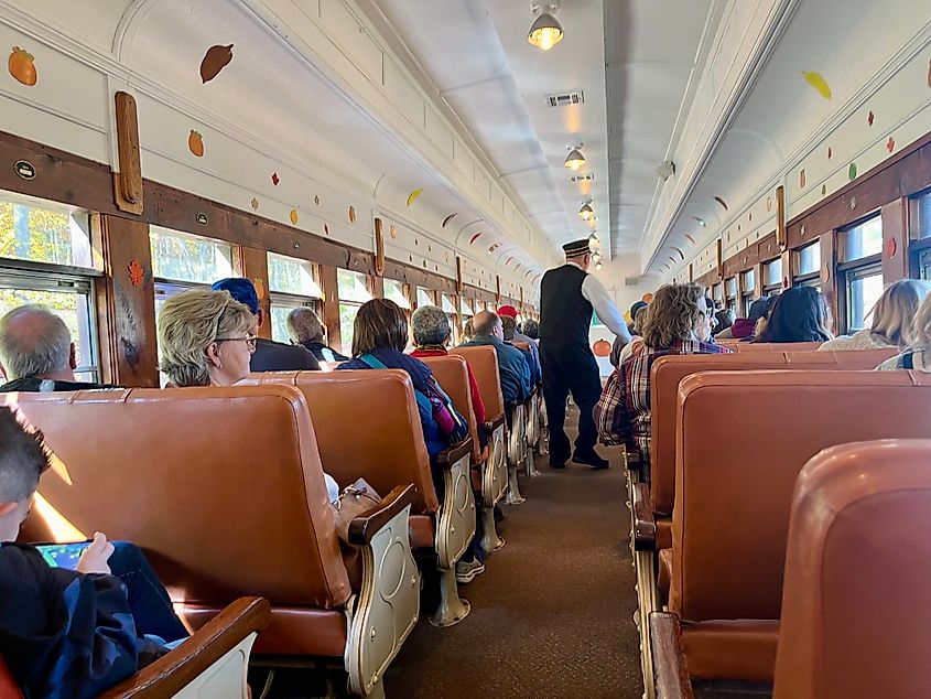 Inside the Stourbridge Line Train Excursions.