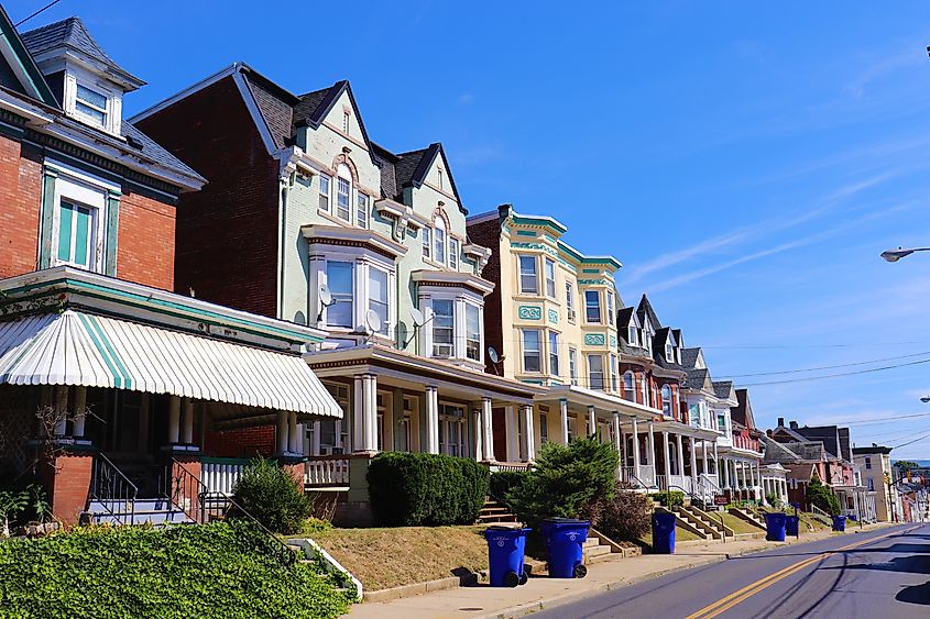 Row of beautiful homes in Hagerstown, Maryland