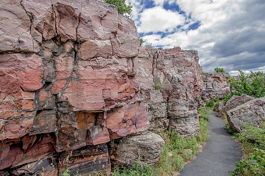 Rock outcrop at Pipestone National Monument, Minnesota.