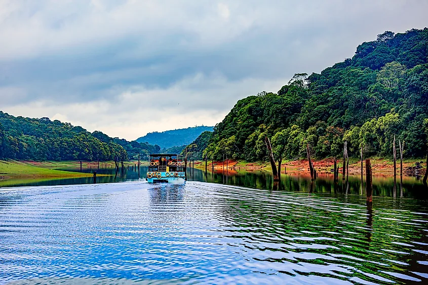 Lake Periyar in Kerala, India.