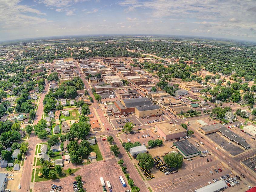 Aerial view of Mitchell, South Dakota