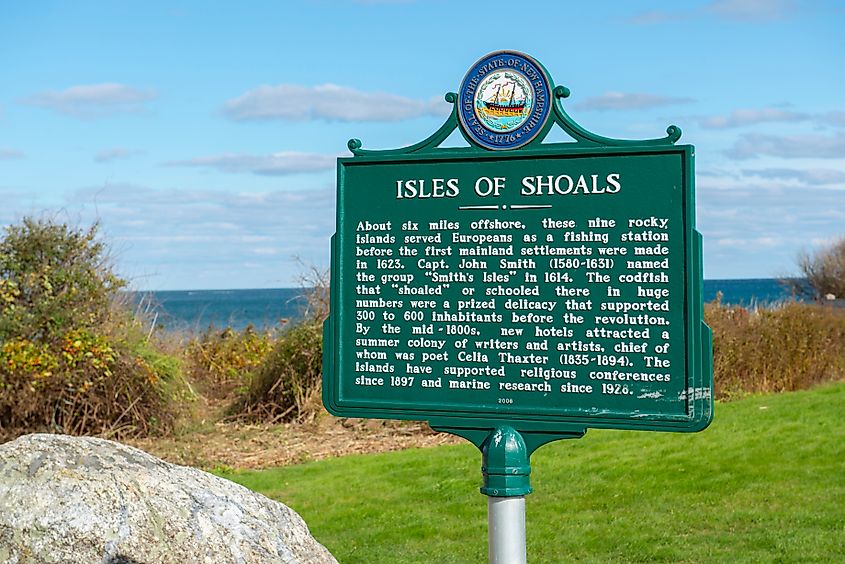 Isles of Shoals marker in New Hampshire.